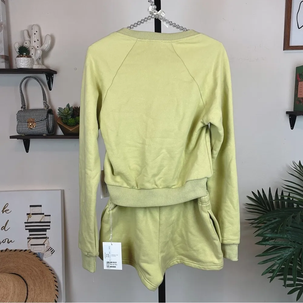 NIA the brand Cora Sweatshirt and Short Set Green - Image 5