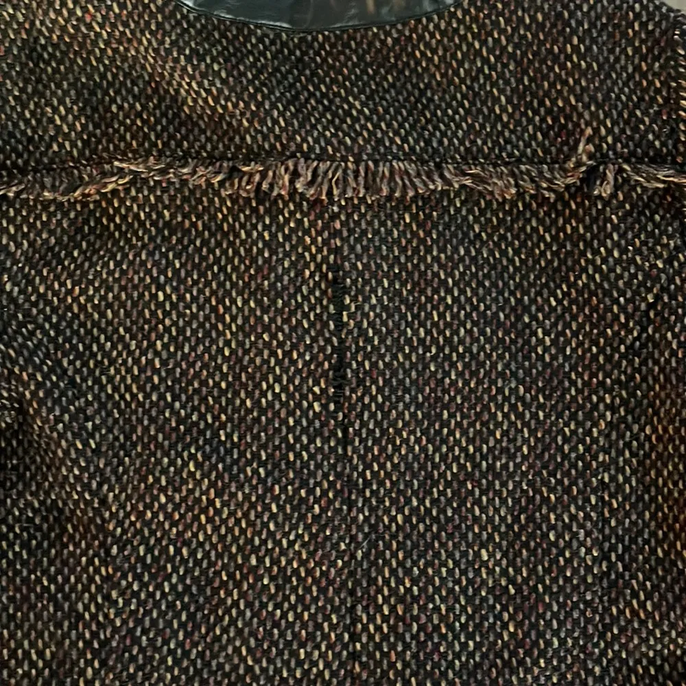 MM COUTURE Tweed Blazer/Jacket Wool blend and Faux Leather. - Image 5