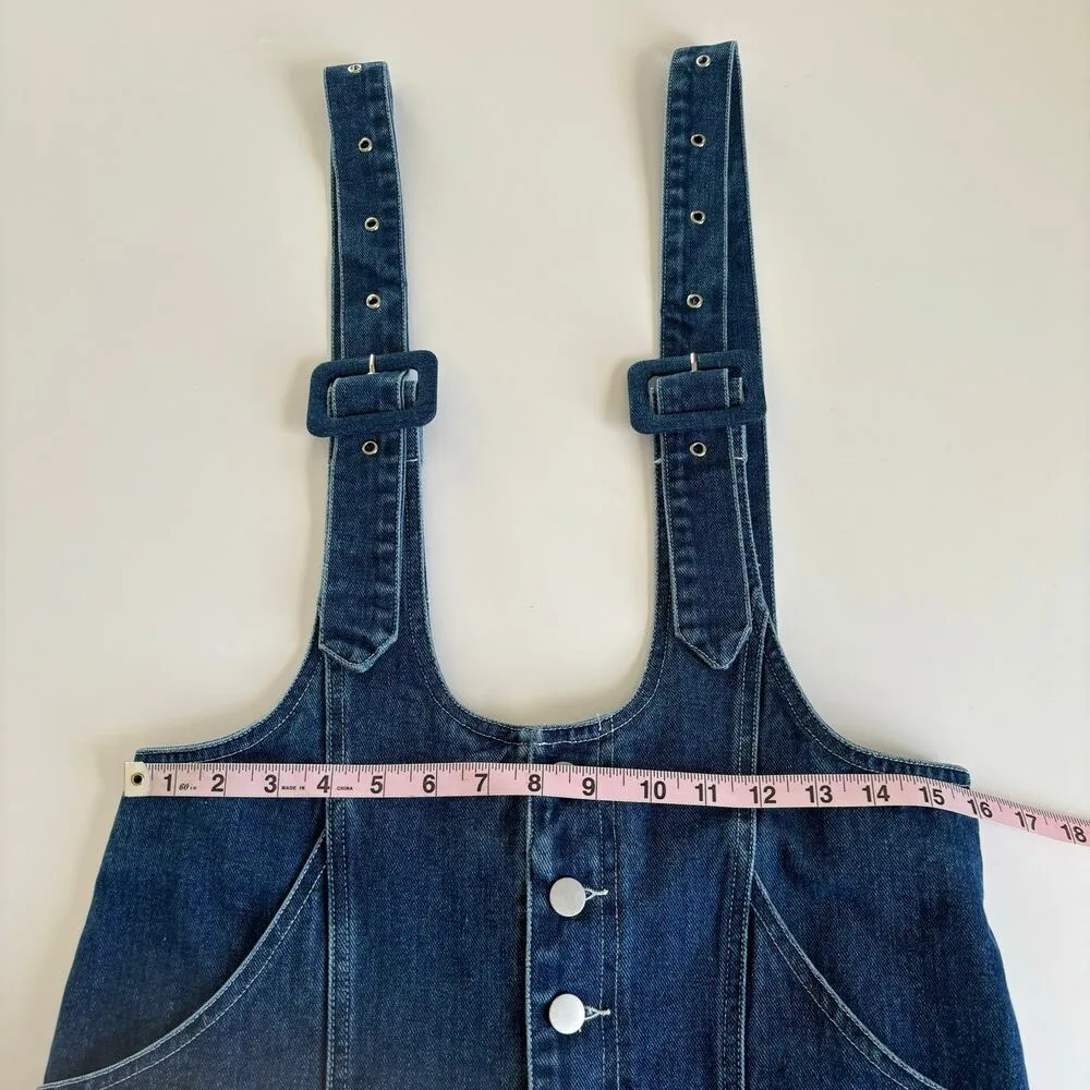 Cloud Ten Blue Denim Overall Casual Cotton Mini Dress Women’s Size Medium NWT - Image 3