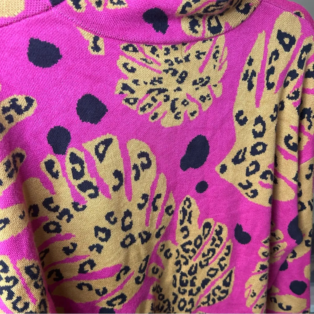 Dance Around It Mixed Print Sweater – Fuchsia Pink, Large 🐆💗 Black - Image 9