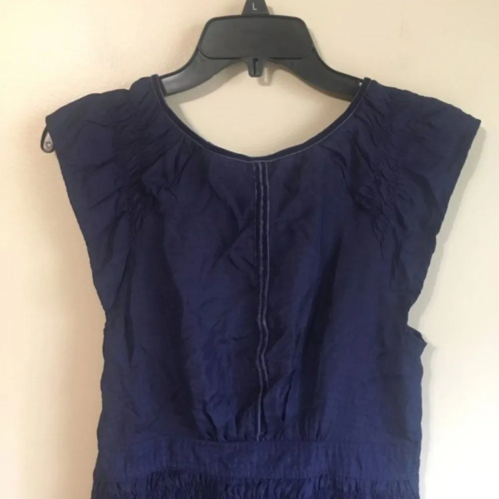 Maeve size 4 silk navy dress - Image 5