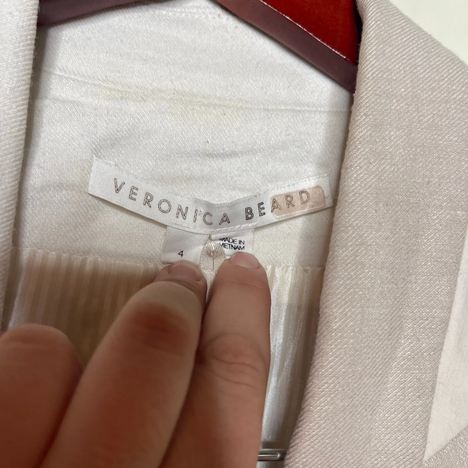 Veronica Beard Two Tone Braeton Linen Dickey Blazer Size 4 - Image 2