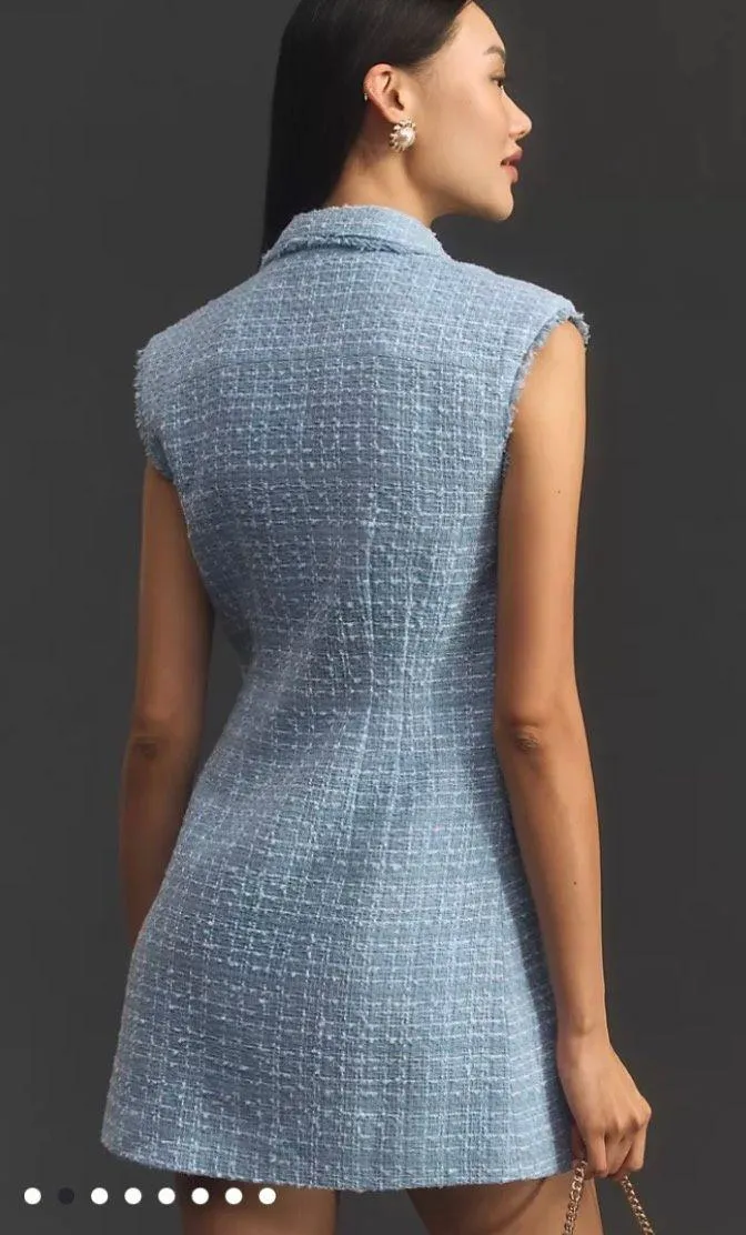 Blue Tweed Blazer Dress - Image 2