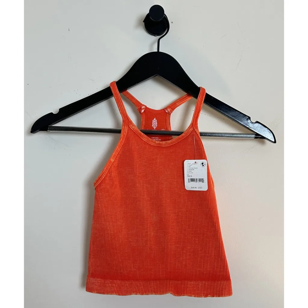 FREE PEOPLE Movement Happiness Runs Long Crop Tank in Orange Size X - Image 2