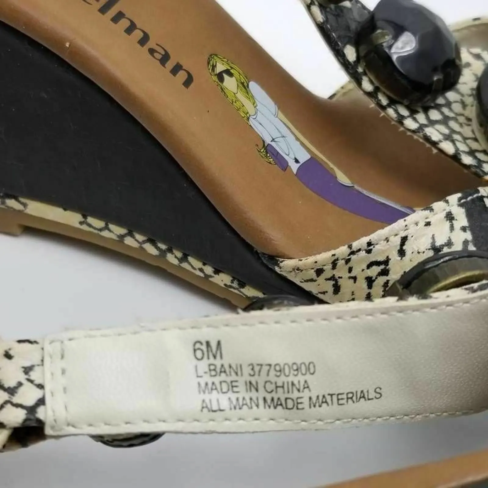 Libby Edelman Womens Platform Wedge Sandals Sz 6 Black - Image 5