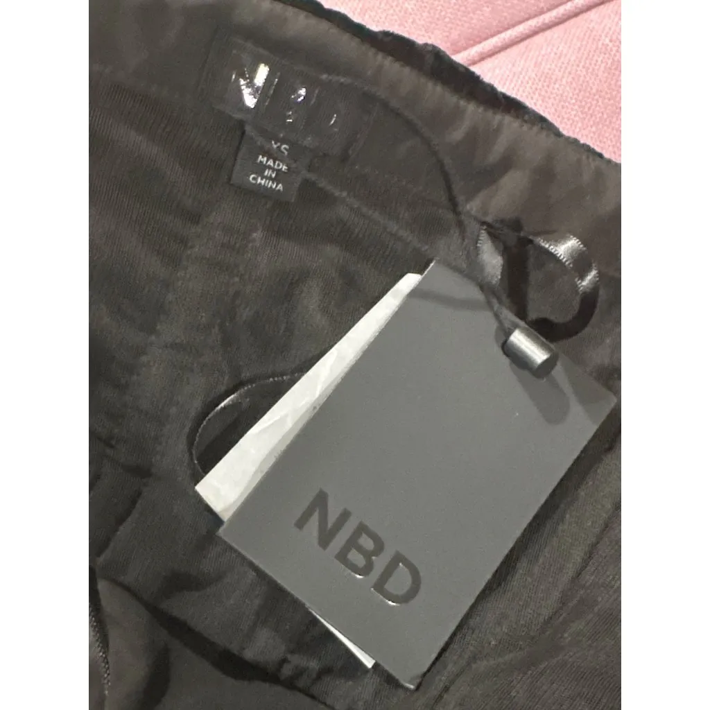 NBD Ella Strapless Ruffle Dress in Black X-Small New Womens Mini Taffeta - Image 7