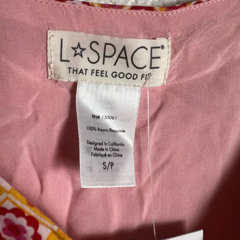 L*Space Junie Summatime Check Floral High Low Wrap Maxi Dress Size Small - Image 6