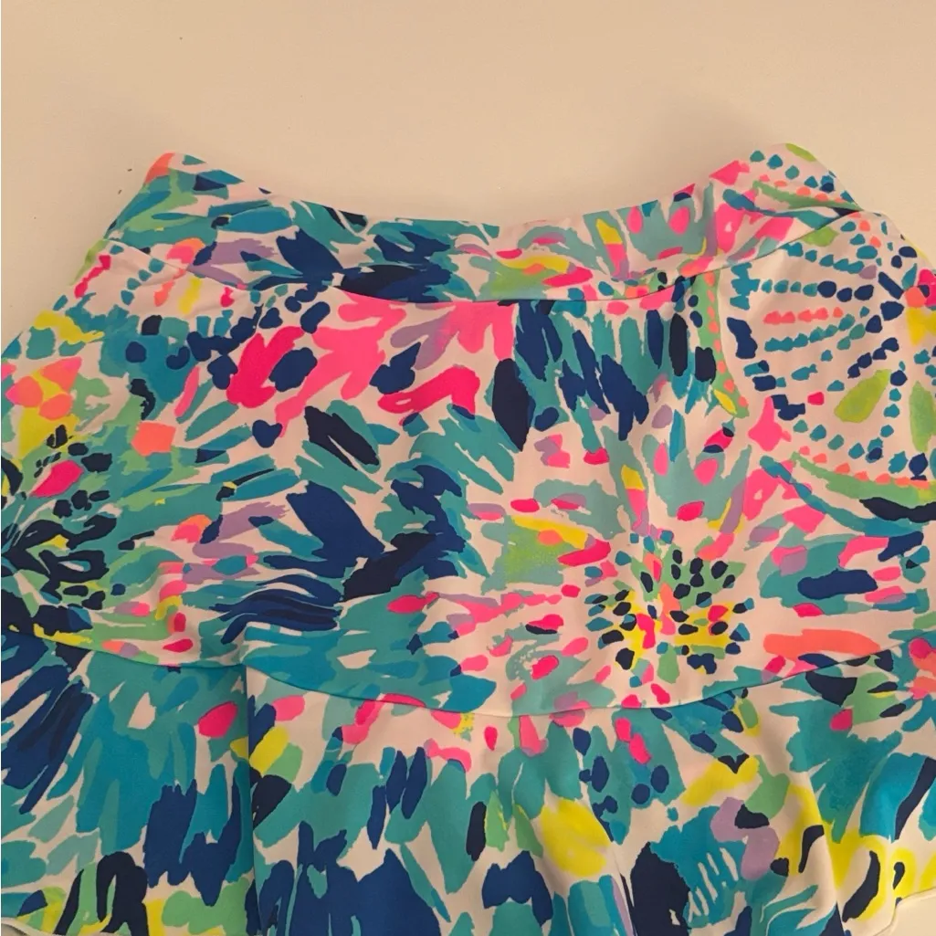 LILY PULITZER LUXLETHIC MULTICOLORED SKORT BUILT IN PINK SHORTS WITH POCKETS XS - Image 3