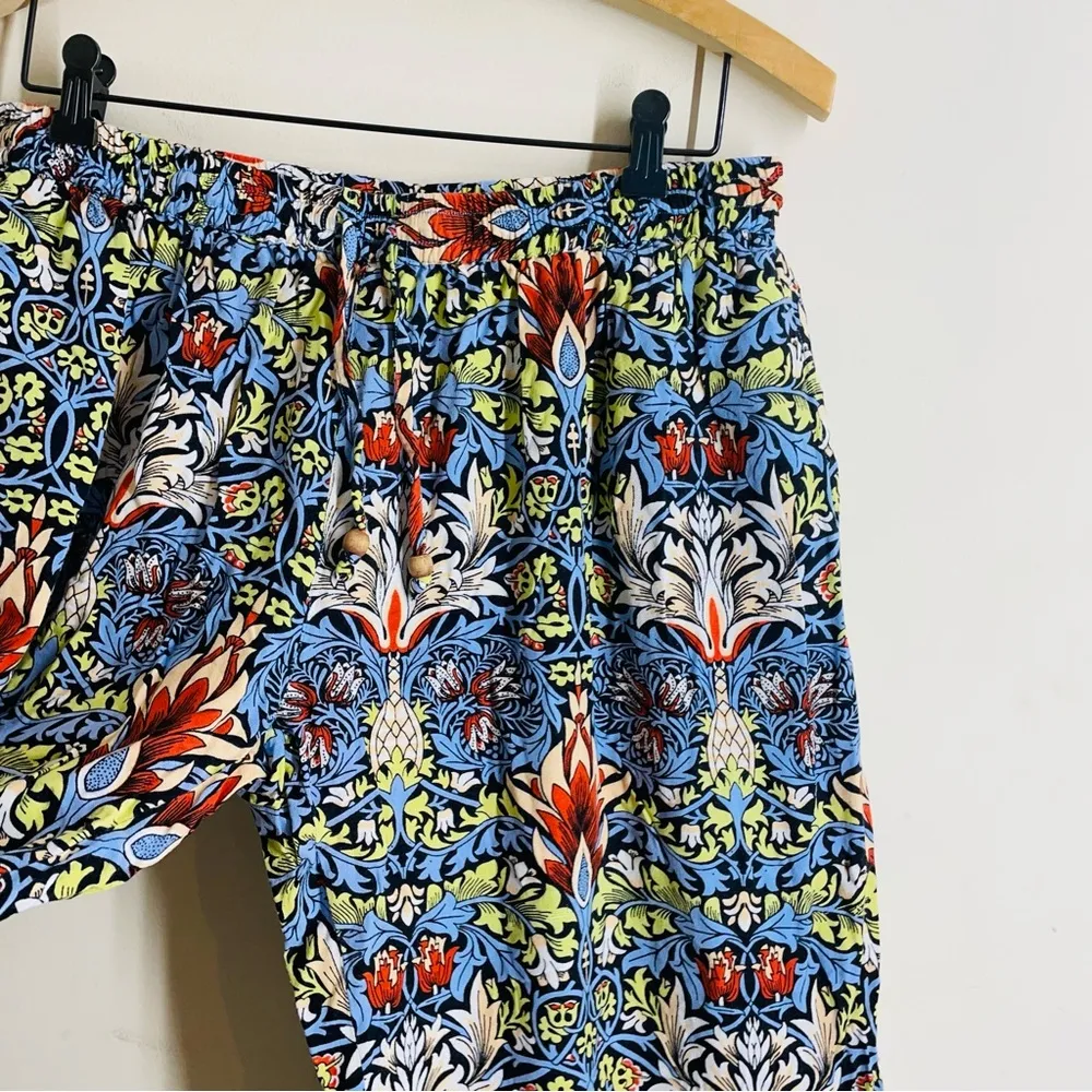 Signals Boho Artsy Floral Pants size 1X Drawstring Waist Blue Multicolor - Image 6