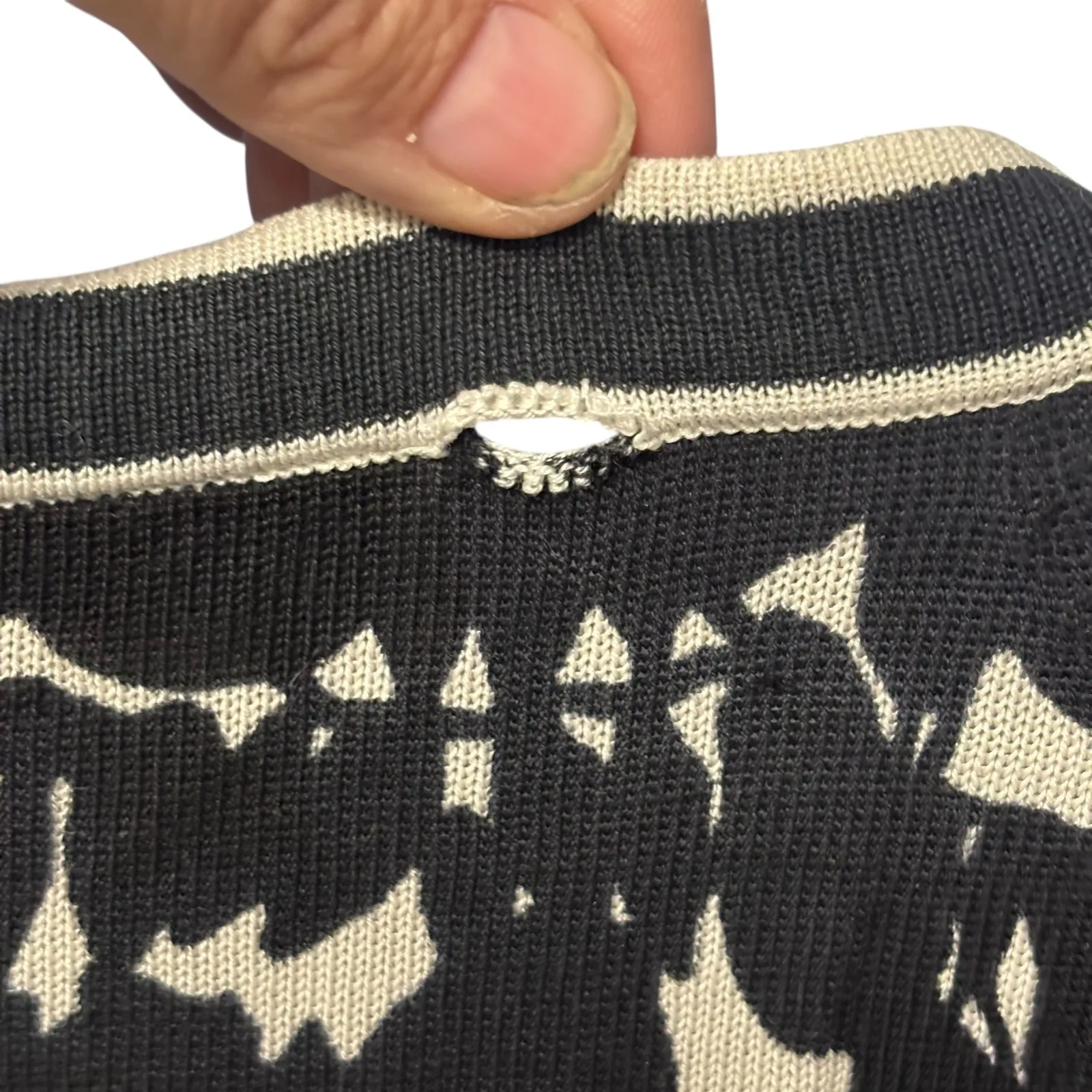 Ann Taylor LOFT Black White Floral Print Silk Cotton‎ Button Front Cardigan S - Image 7