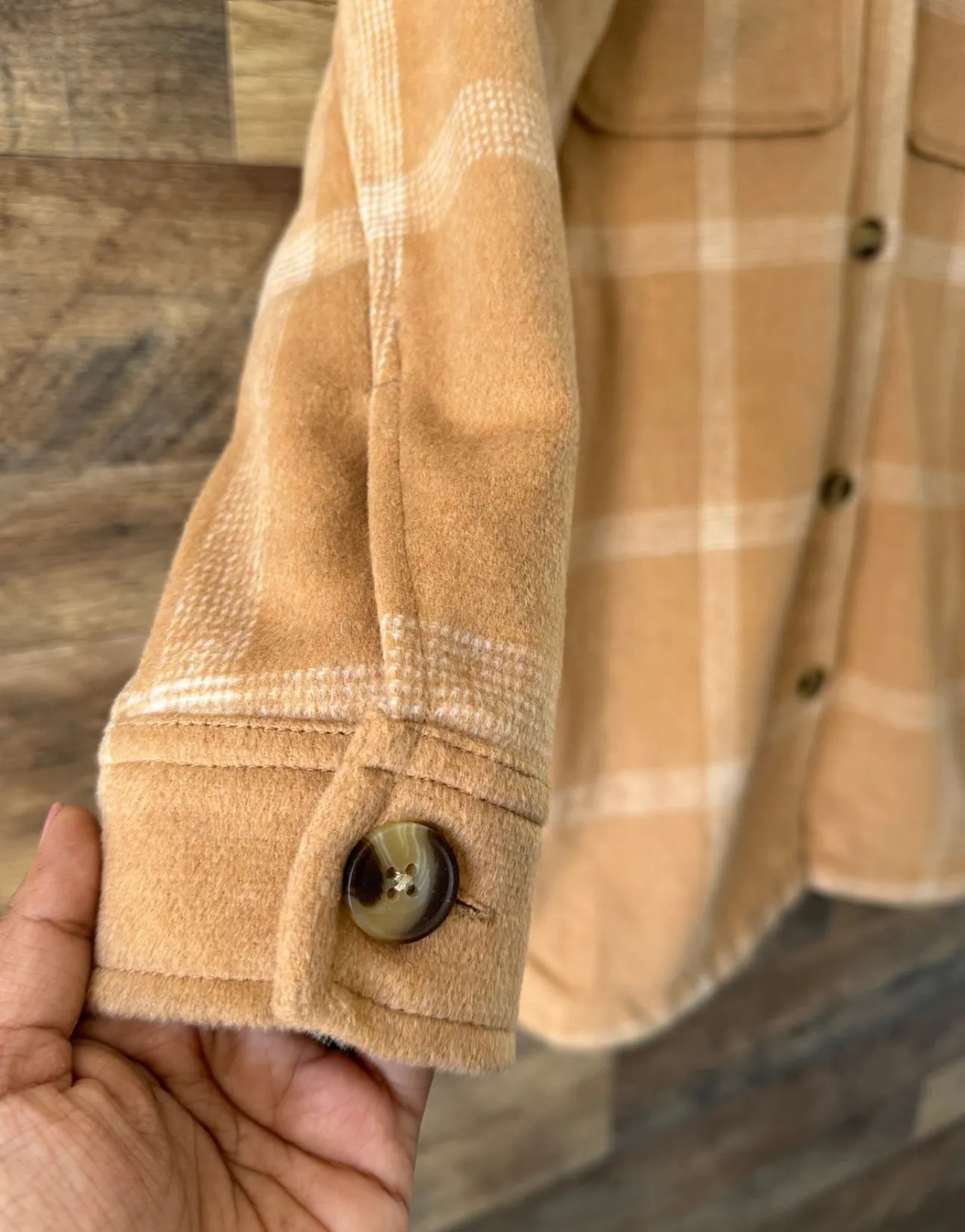 Sonoma Neutral Plaid Shacket - Image 4