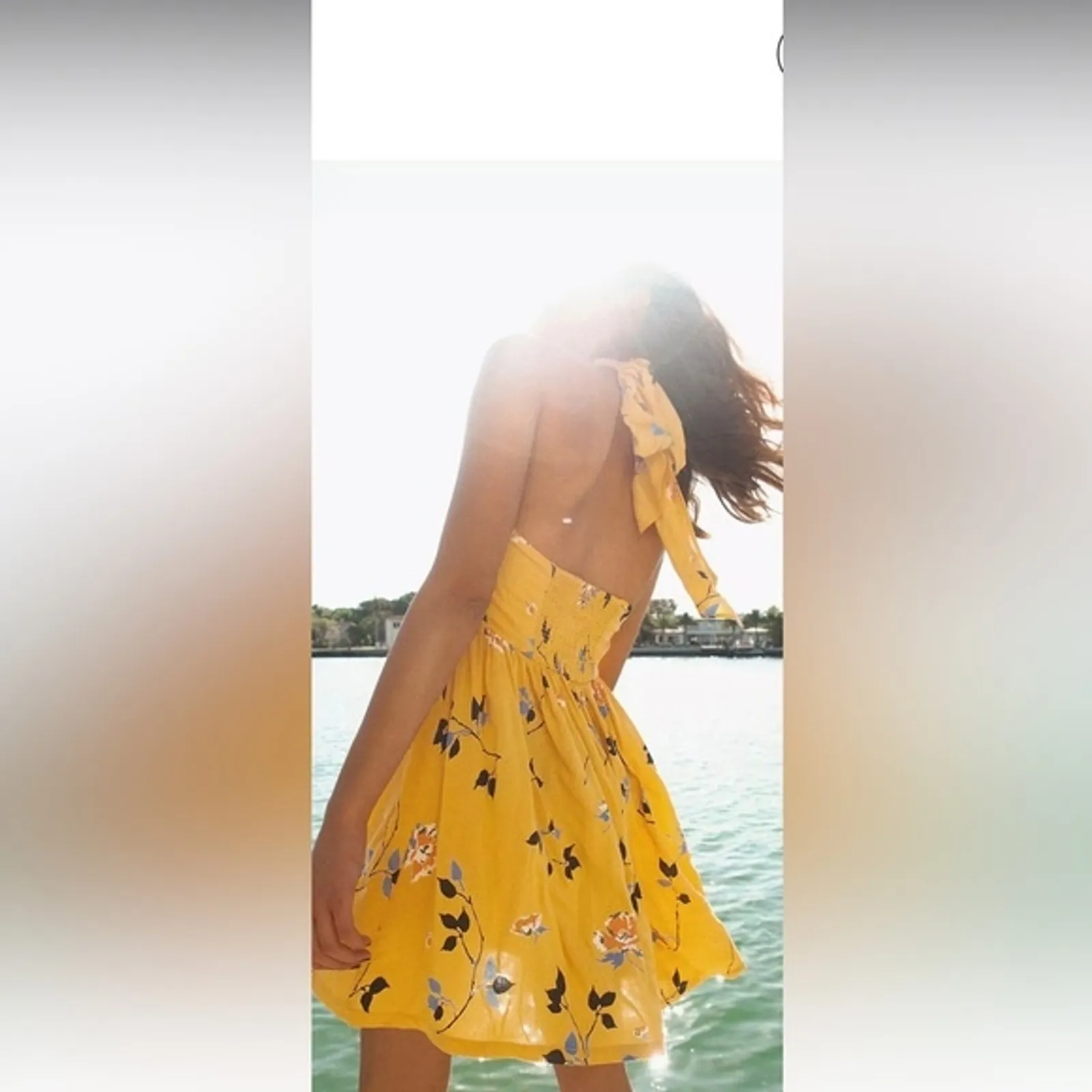 Urban Outfitters Pippa Halter Mini Floral Dress‎ Size Small Petite - Image 2