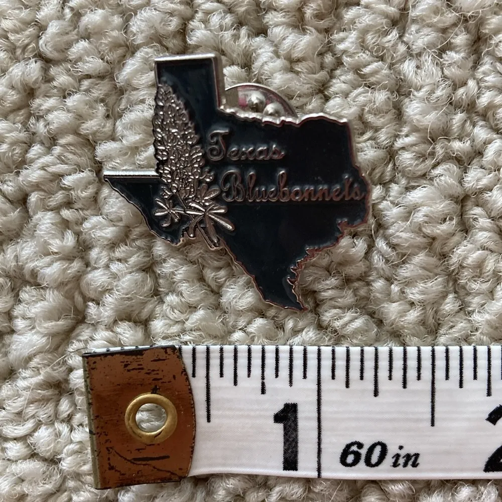 NEW Texas Bluebonnets Small Pin State Flower Silver Black 1.25” Brooch NWOT - Image 5