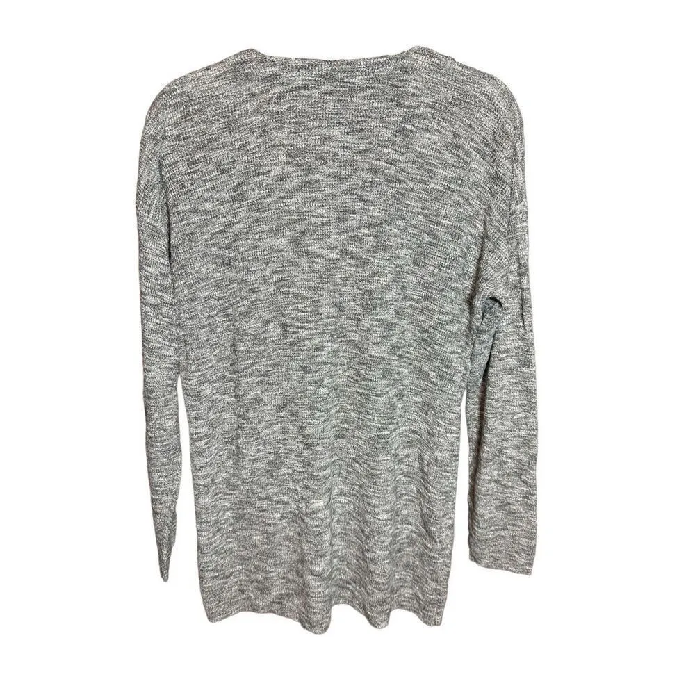 Madewell Alton Cardigan Sweater in Marled Stone gray sz Small - Image 4
