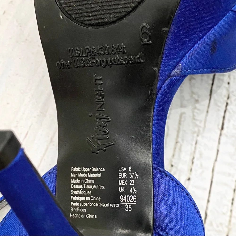 Fioni Royal Blue Satin Formal Sandals 6 - Image 7