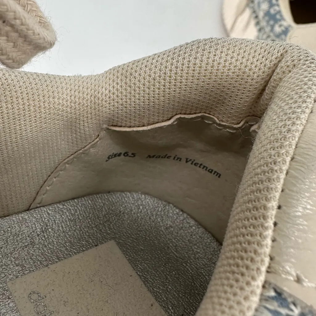 Dolce Vita Dolen Blue Cream Floral Lace Up Platform Sneakers size 6.5 - Image 8