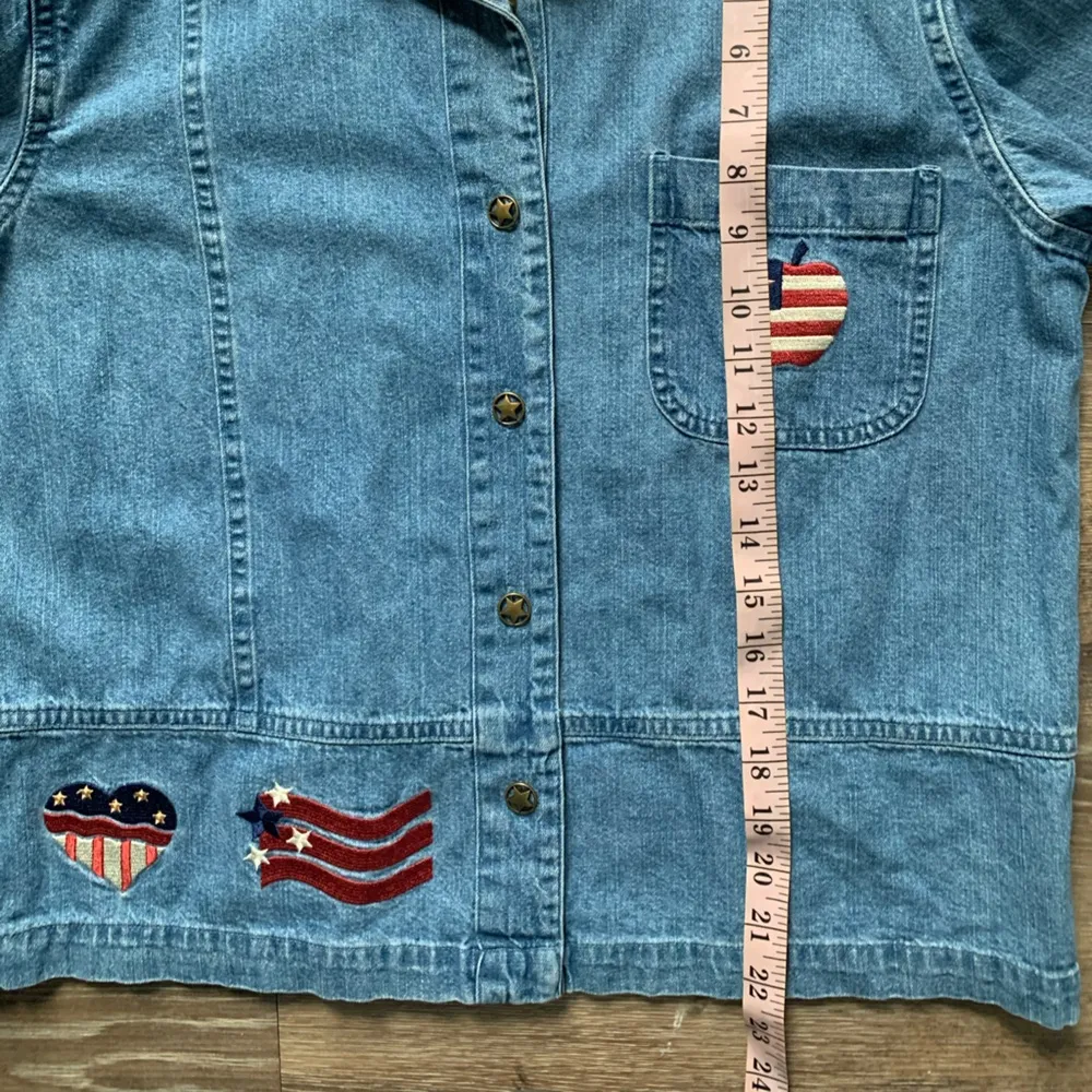 Vintage Christopher & Banks Denim USA Button Down S - Image 7