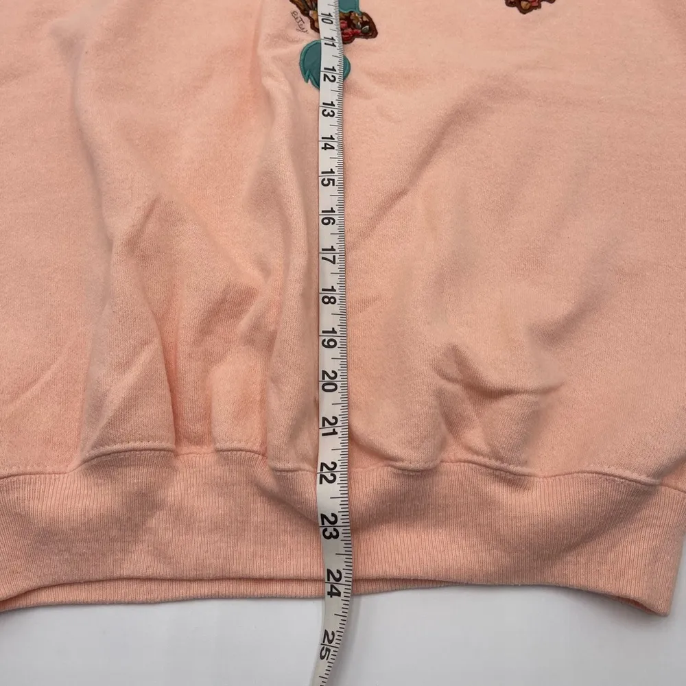VTG Hanes Peach Embroidered Floral Crewneck Sweater USA Womens *READ* Pink Size M - Image 12