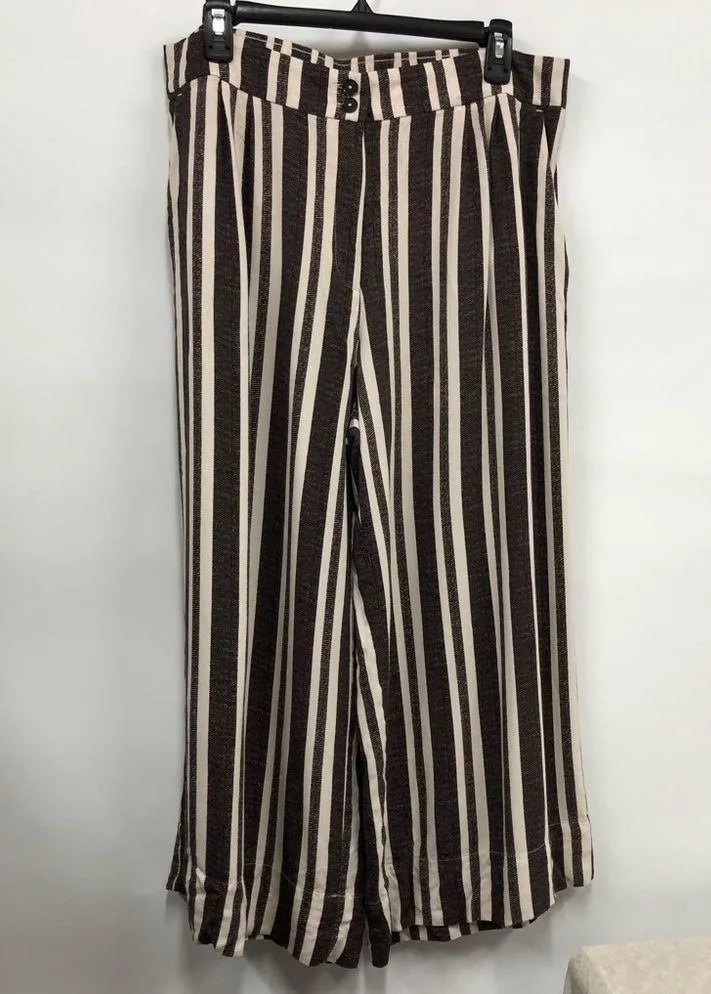 elastic waist stripe wide Leg Trouser Pants W/Pockets women’s 14 - Image 2