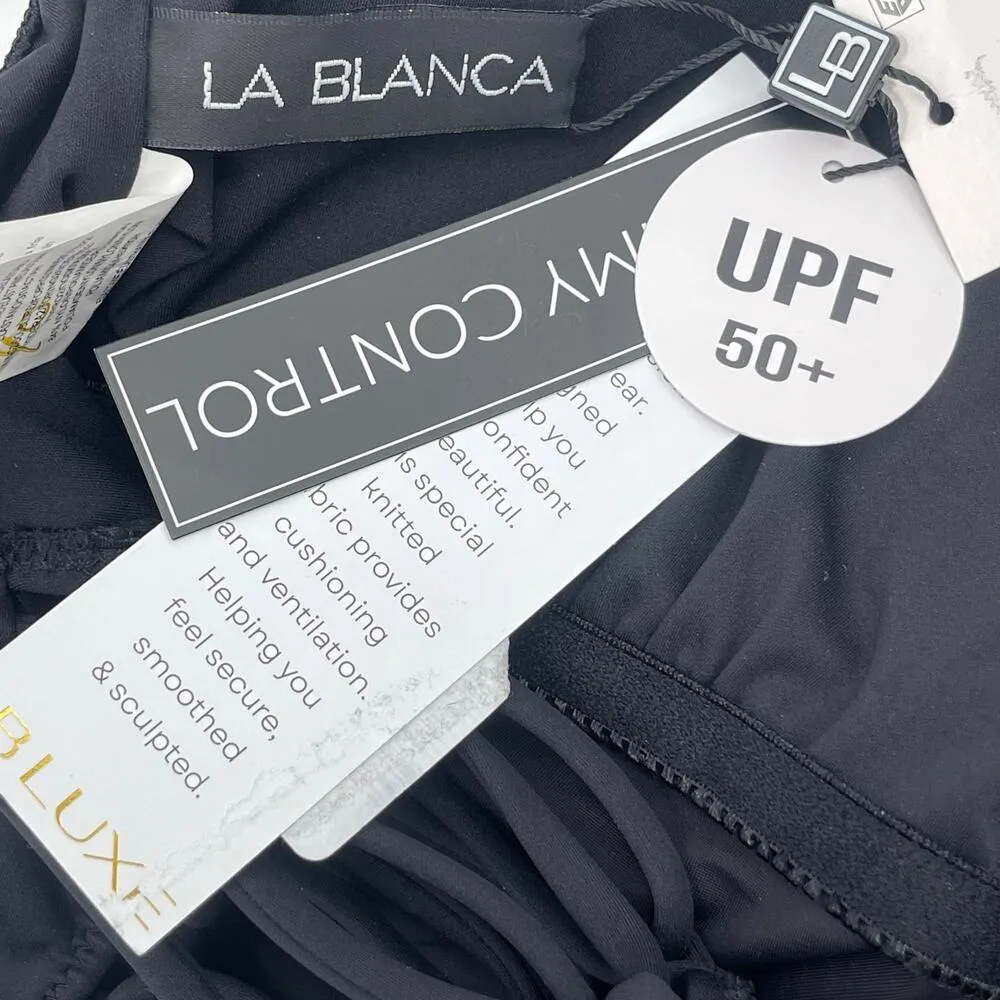 LA BLANCA Luxe Swimsuit SZ 8 Black One Piece NWT Swim Tummy Control Compression - Image 6