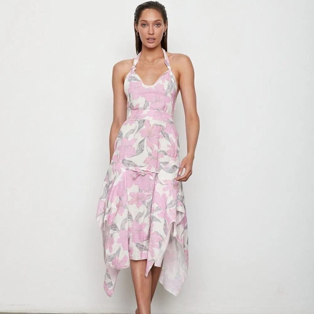 Atoir Sardinia Midi dress in Lily Bloom Pink Small New Womens Floral linen - Image 14