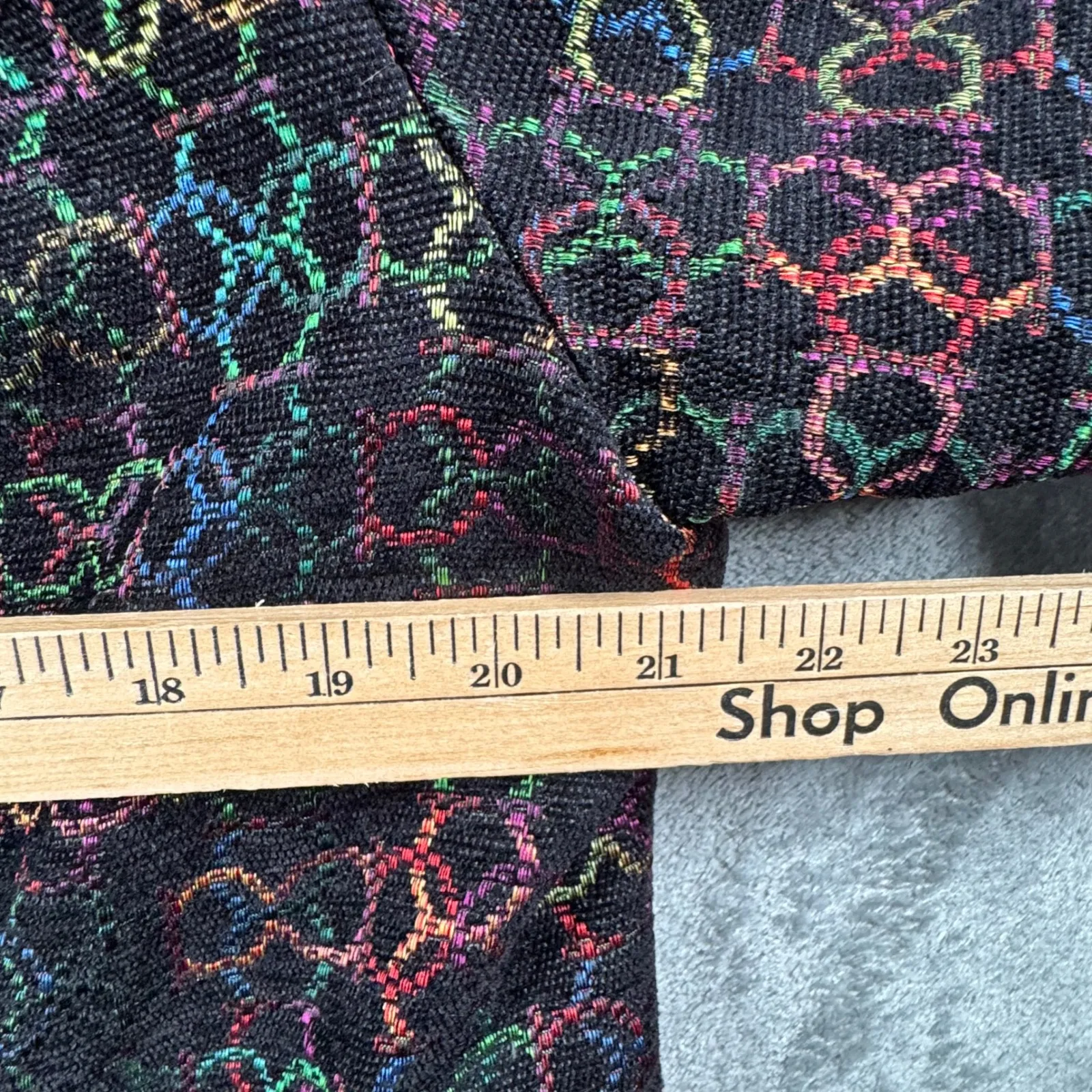 Christopher & Banks Blazer L Black Multicolor Circles Geometric Rainbow Artsy - Image 11