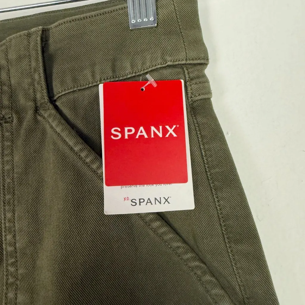 NWT Spanx Stretch Twill Ankle Cargo Pants in Darkened Olive Size Medium M NEW - Image 5