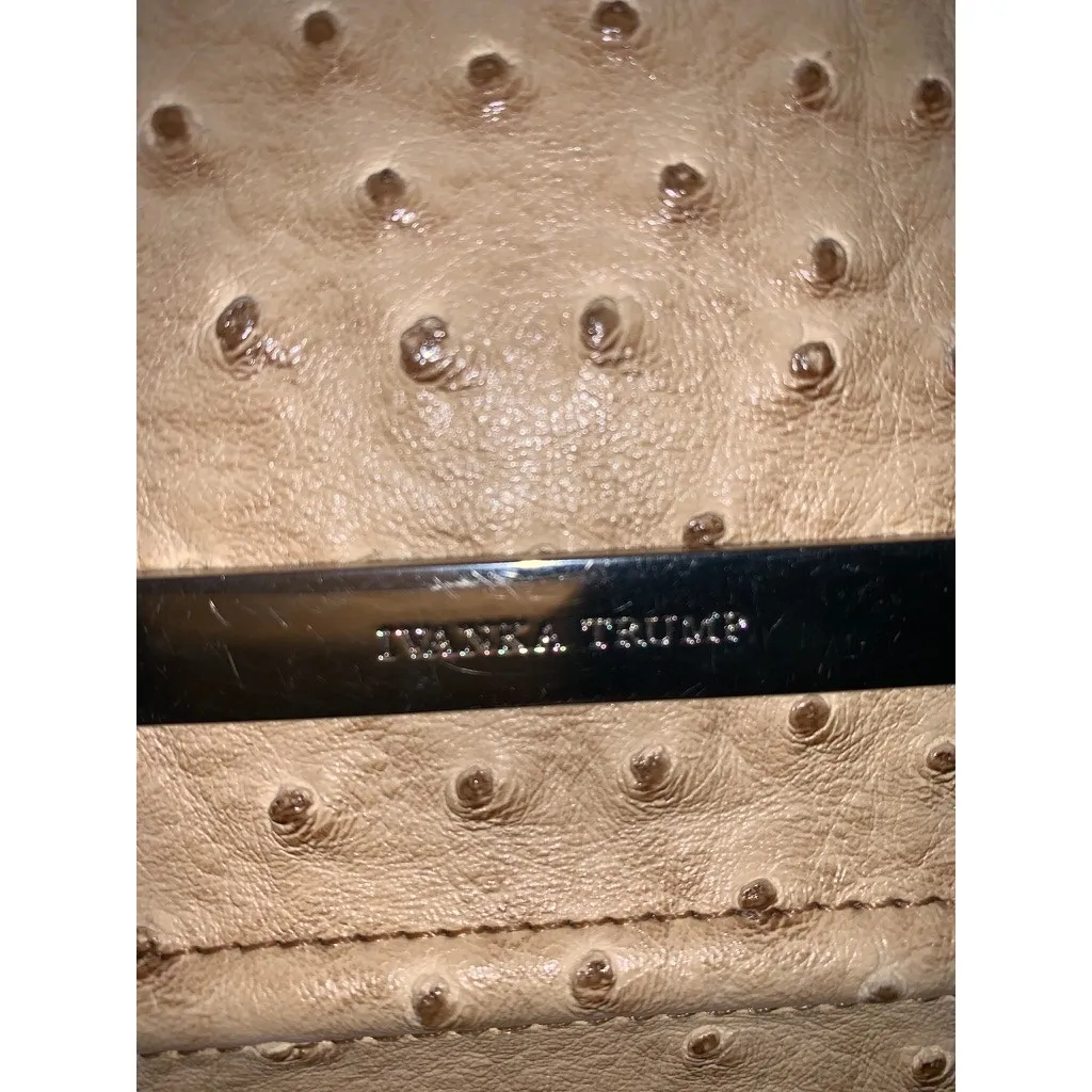 Ivanka Trump Beige Faux Ostrich Vegan‎ Leather Shoulder Bag Women - Image 2