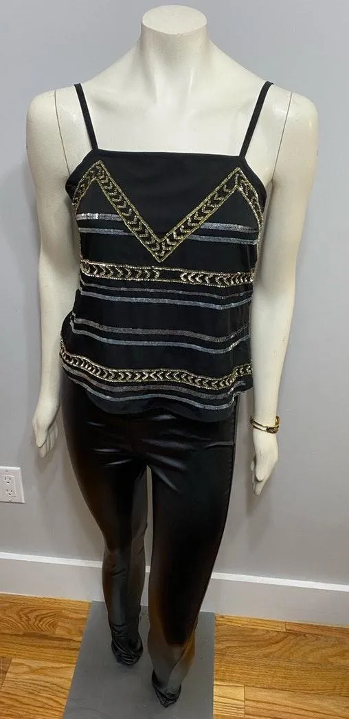Silver & Gold Beaded Deco Tank Size Small - Image 5