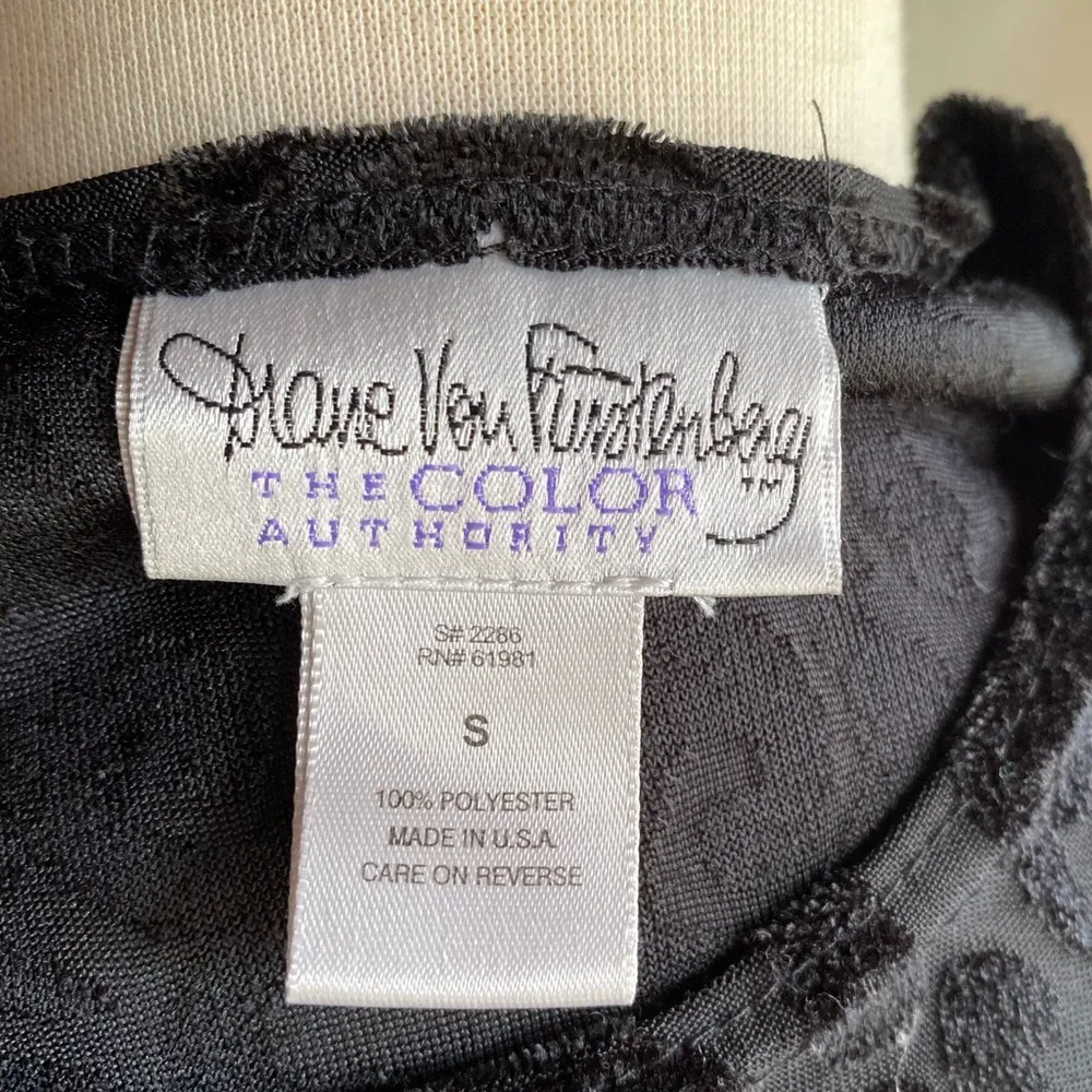 Diane Von Furstenberg - Vintage Black Velvet Long Sleeve Maxi Dress Size S - Image 5