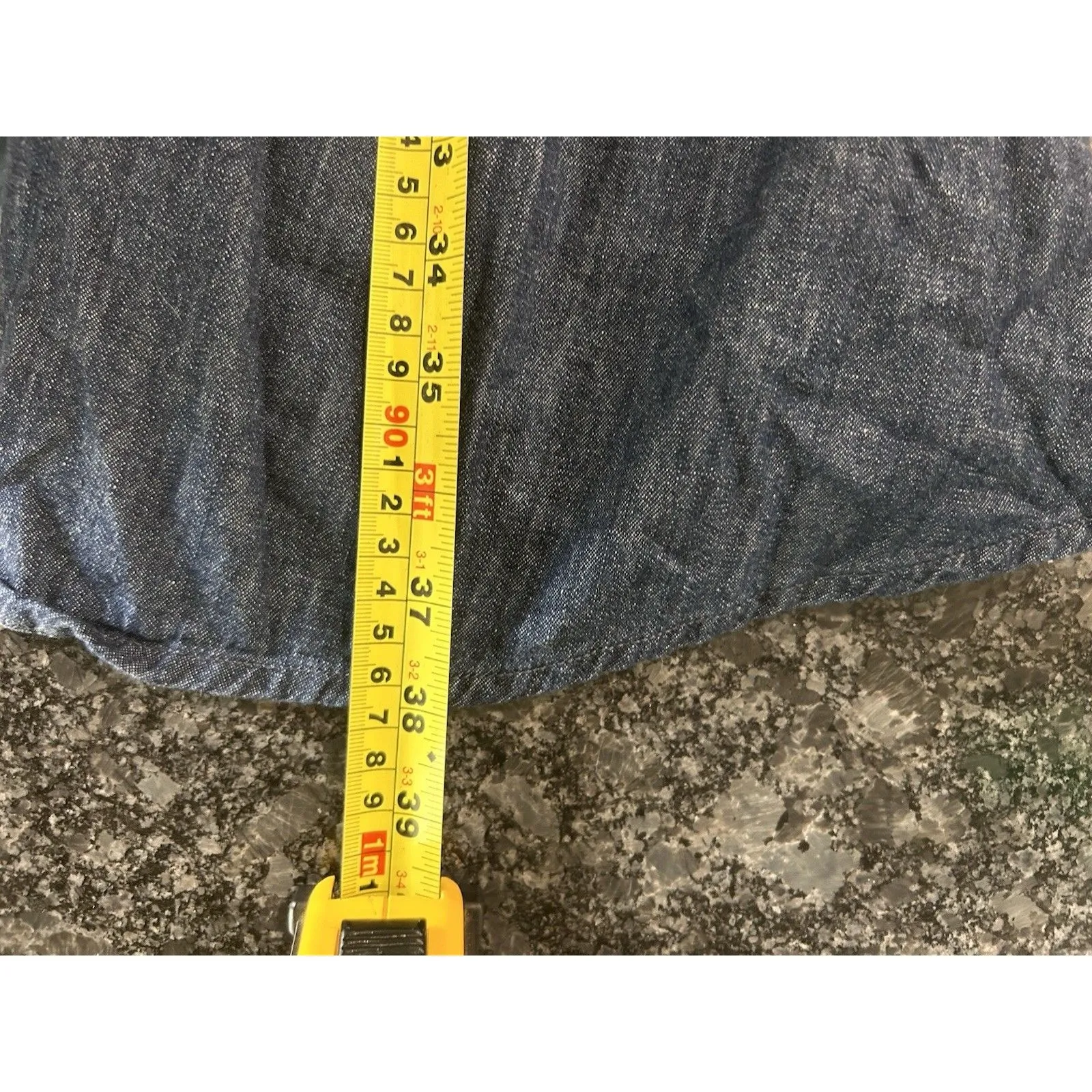 Vineyard Vines Blue Denim Chambray Fit and Flare Dress VNeck Size 10 USA Preppy - Image 8