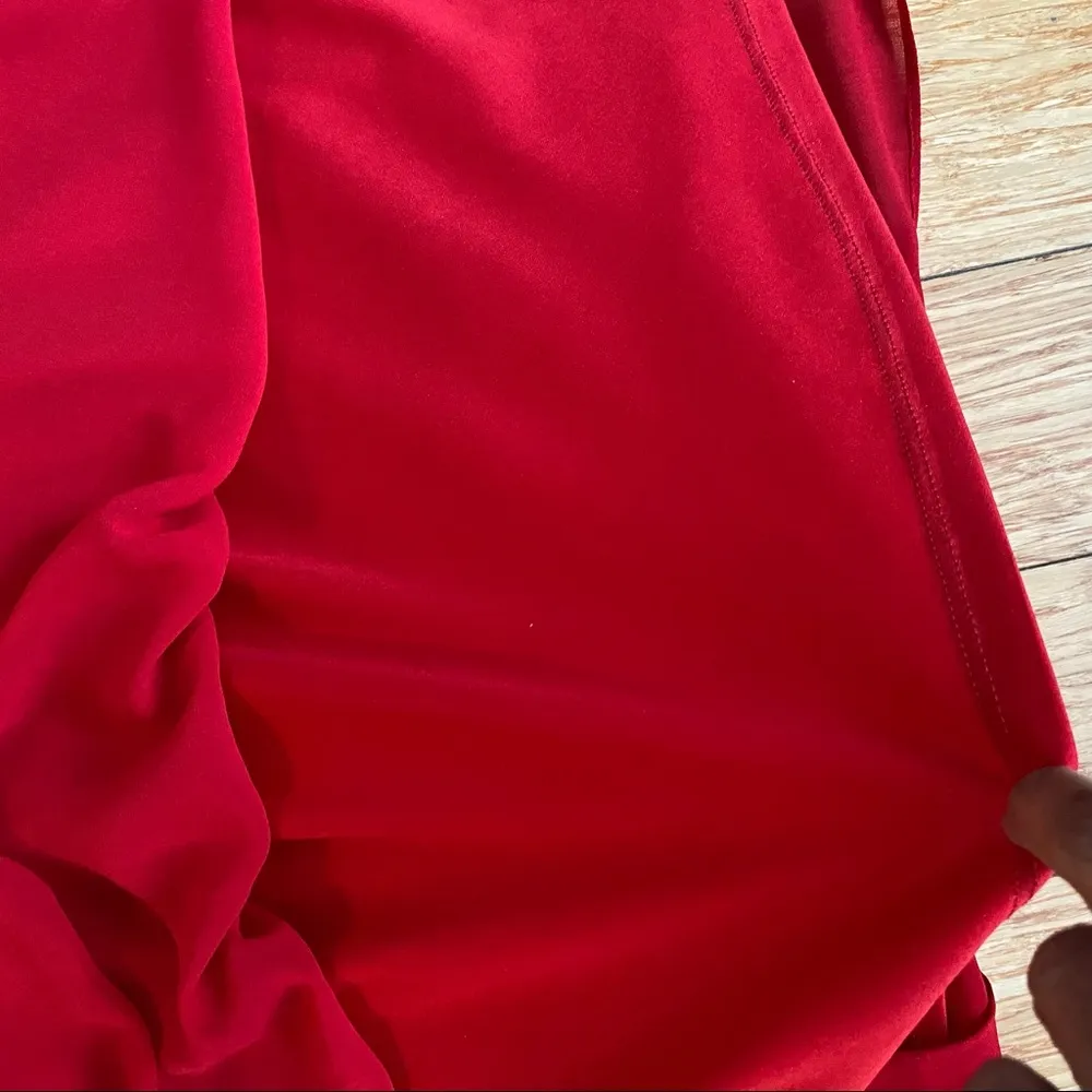 IZ Byer Red dress with black lace on back pleat on the front size XL. - Image 5