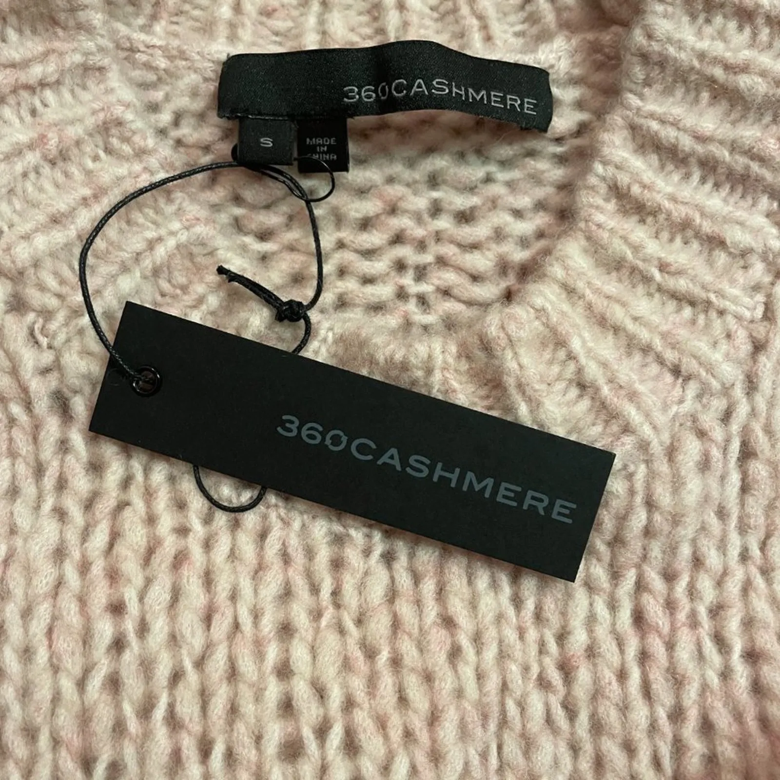 NEW 360 Cashmere Pink Crew Neck Sweater - Image 4