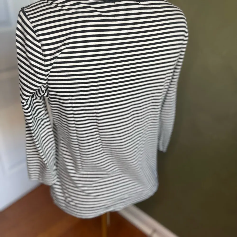Ralph Lauren black and white striped 3/4 length sleeve with black stripe sleeve - Image 7