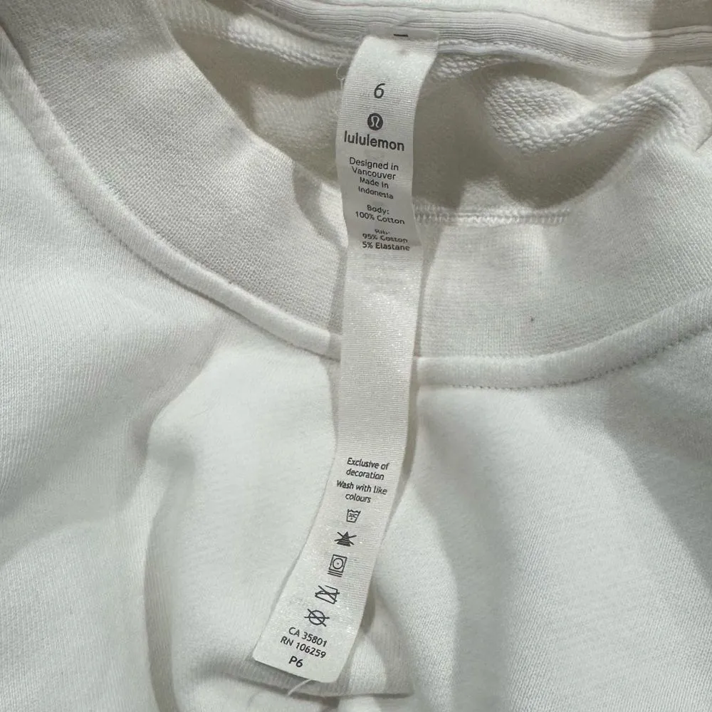 Lululemon  Perfectly Oversized Crewneck Sweatshirt Bone Women’s 6 - Image 3