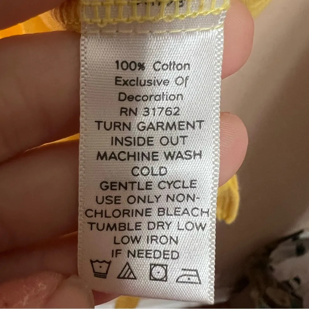 Isaac Mizrahi Live Yellow Tunic Top Ruffle Tie Casual Pullover 100% Cotton Small - Image 8