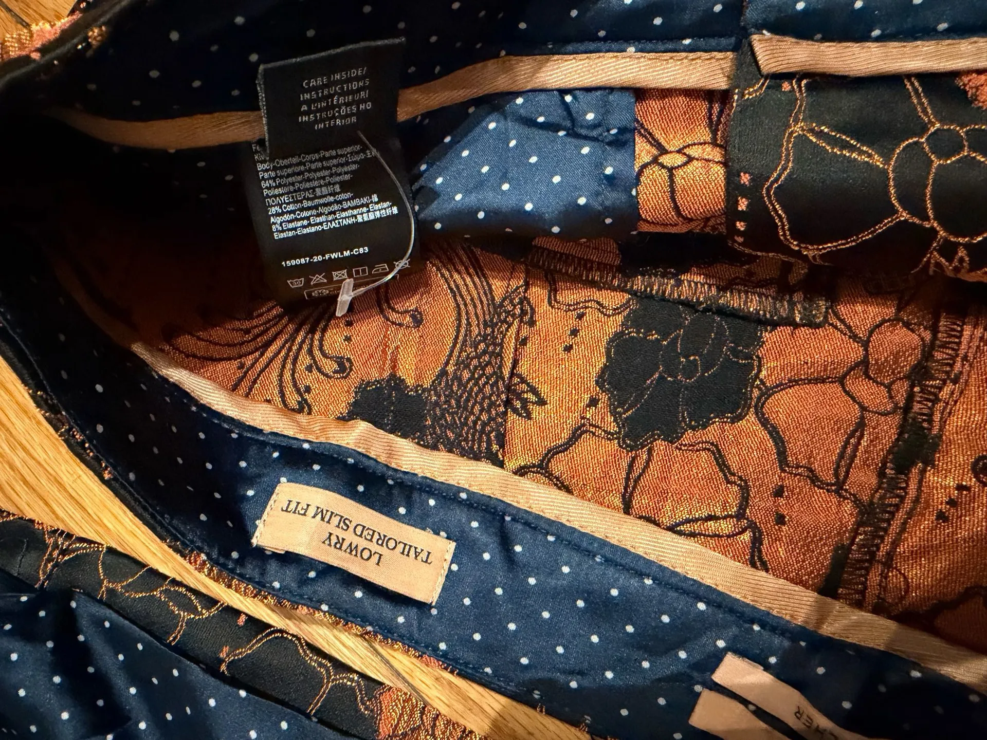 NWOT Starwatcher Lowry Matching Set Taylored Slim Brocade Jacquard Floral jacket Co Ord - Image 5