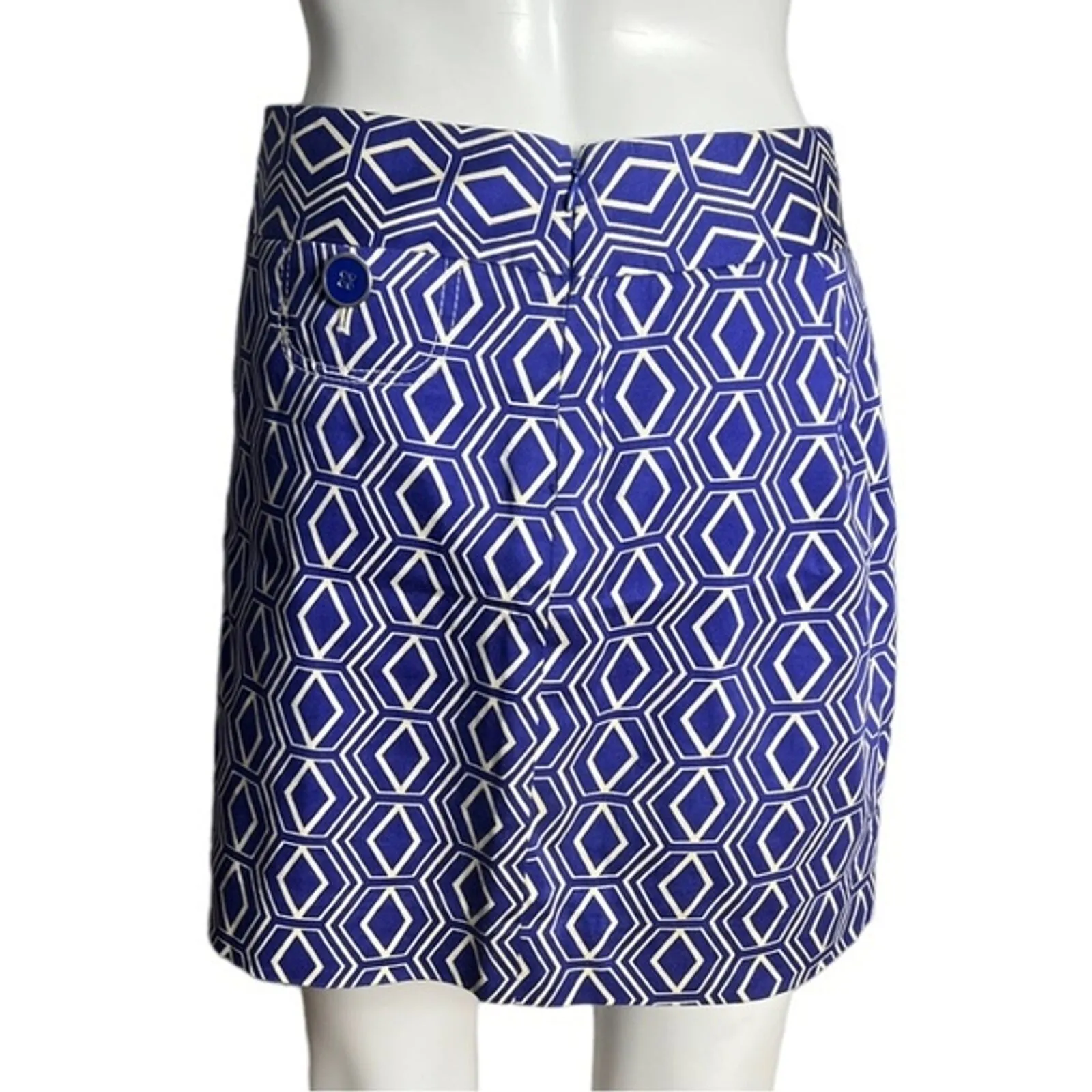 Outback Red Skirt Women 0 Blue White Geometric Pencil Straight Skirt Mini Career - Image 3