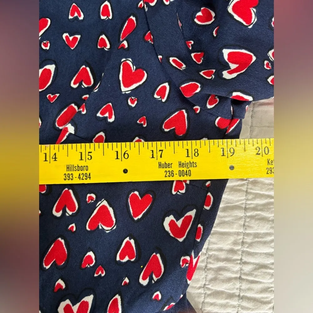 Popsugar Size Large Navy Blue‎ Heart Dress MIDI EUC - Image 6