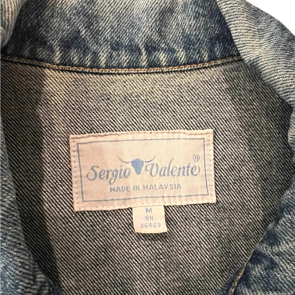 Sergio Valente Women Vtg 80’s Jean Denim Jacket M Back Pockets Baggy Streetwear Blue Size M - Image 7