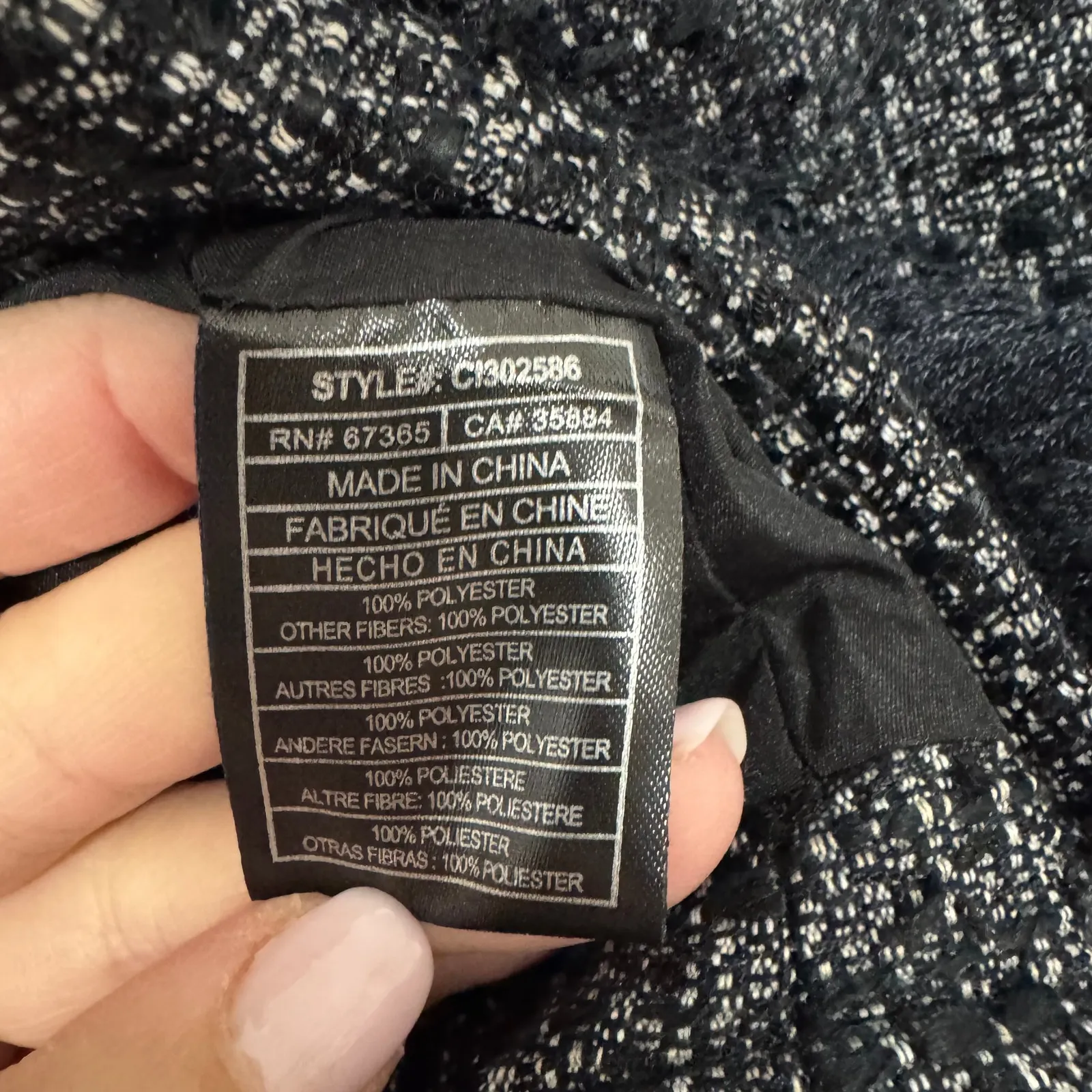 Cupcakes & Cashmere Gregory Tweed Fringe Open Front Blazer Size Medium Black - Image 6