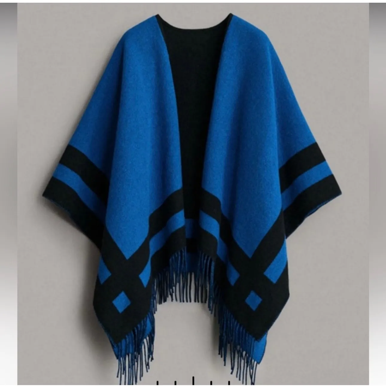 Rag & Bone Wool-Blend Striped Jacquard Poncho - Image 2
