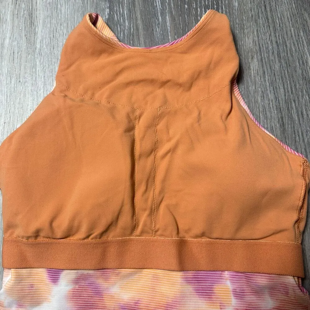 Athleta Pink Orange Racerback Crop Tank Top - Image 6