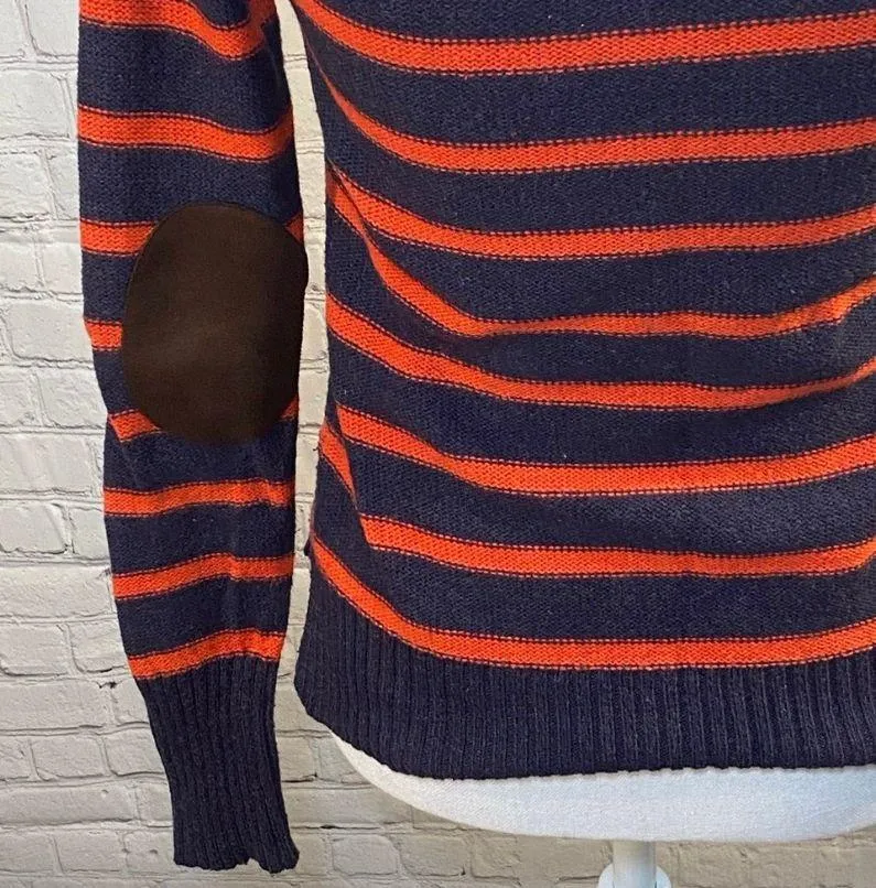 Striped Elbow Patch Sweater Red/Blue Multi - Image 4