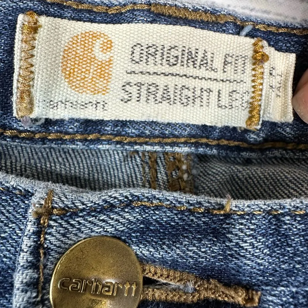 Carhartt Womens size 10 Tall Straight Leg Rugged Flex Blaine Jeans Flaws Chore - Image 14