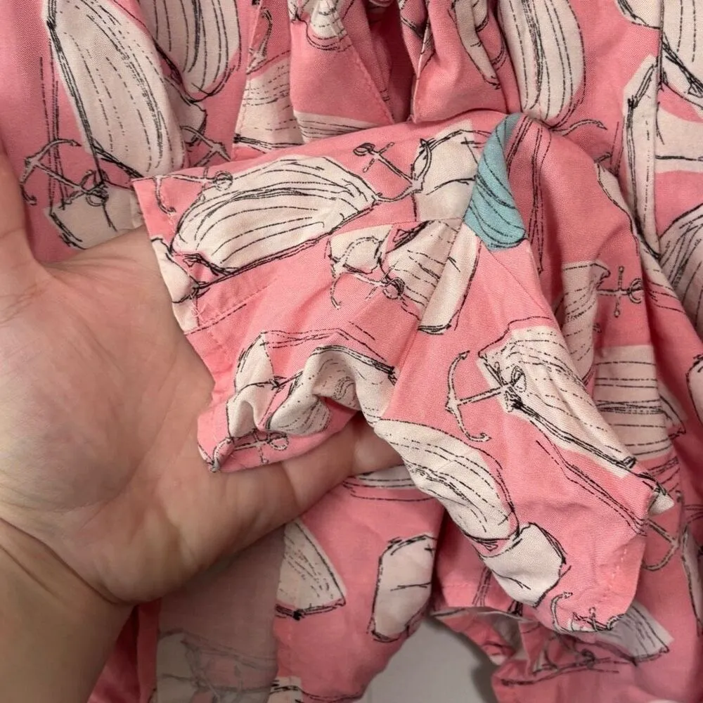 Anthropologie Maeve Tourista Pink‎ Sailboat Romper Size 0 - Image 4