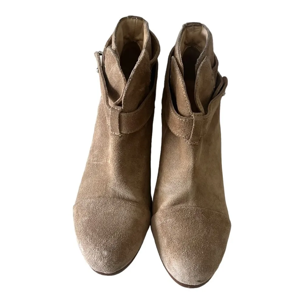 Rag & Bone Harrow Tan Suede Ankle Booties Size 37.5 - Image 2