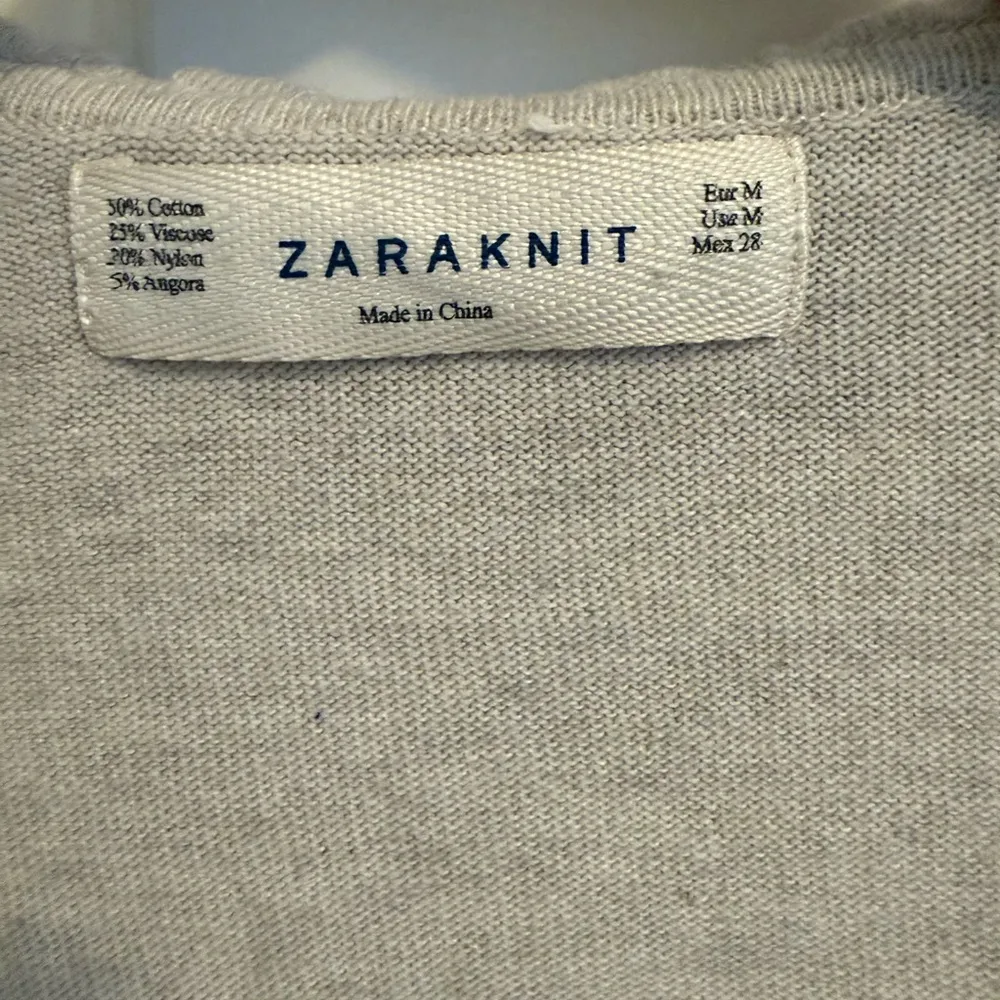 Zara Knit Ruffle Cardigan Button Down Sweater size Medium - Image 2