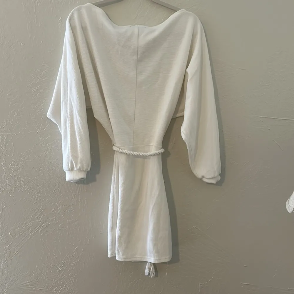 Forever 21 Ribbed Off the Shoulder balloon sleeve Rope Tie Sweater Dress - Image 4