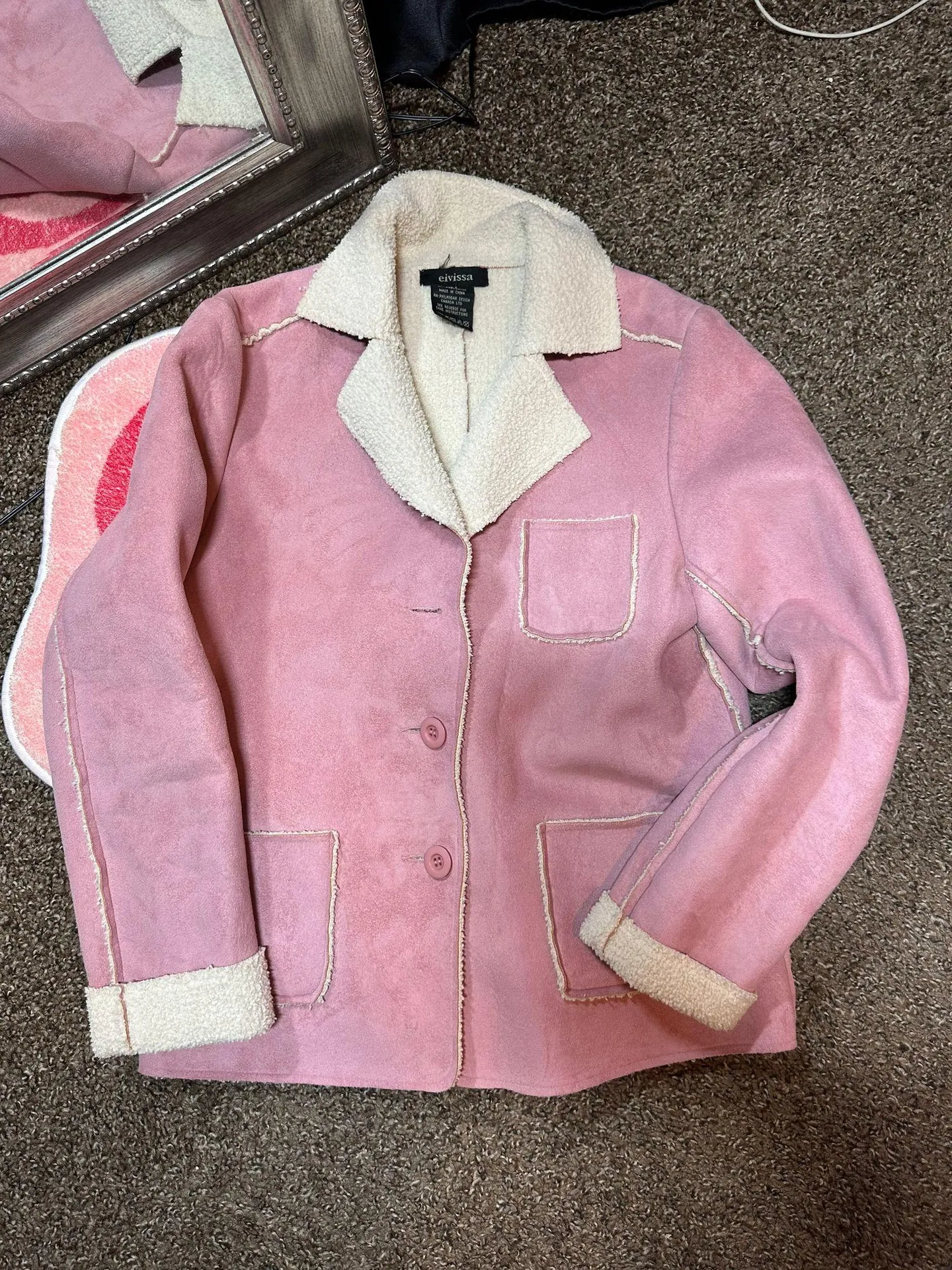 Y2k Soft pink warm suede jacket - Image 2